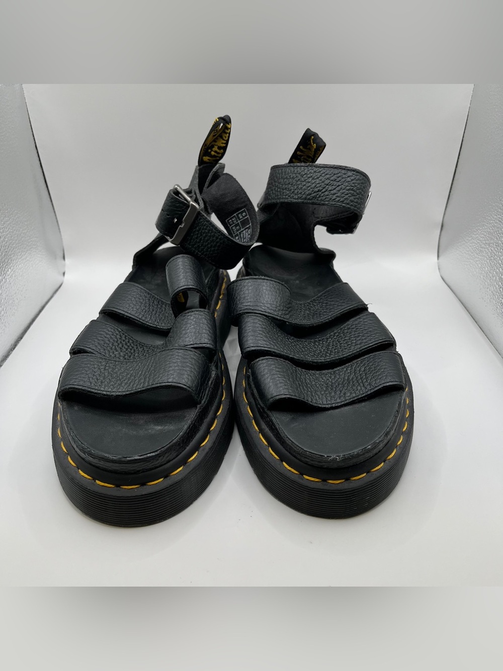 Dr. Martens CLARISSA II QUAD LEATHER PLATFORM SANDALS size 8 black - Picture 5 of 10